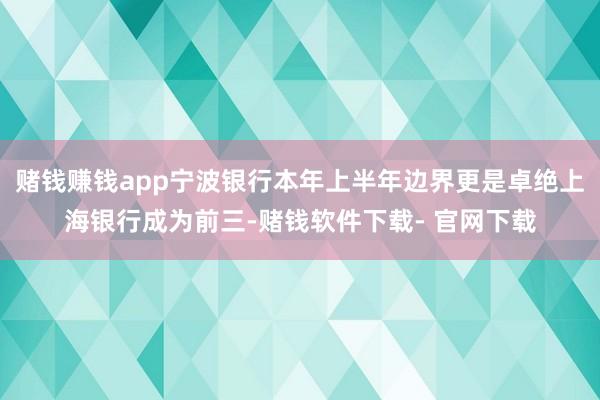 賭錢賺錢app寧波銀行本年上半年邊界更是卓絕上海銀行成為前三-賭錢軟件下載- 官網(wǎng)下載